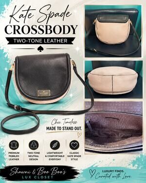 TJ095 Kate Spade Two Toned Leather Crossbody